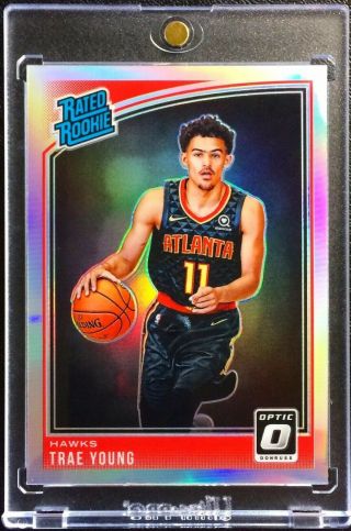 2018 - 19 Donruss Optic Trae Young Optic Holo Prizm Rookie Refractor Centered Rc
