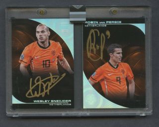 2018 Panini Eminence Soccer Booklet Wesley Sneijder Robin Van Persie Auto /10