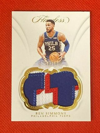 2018 - 19 Flawless Ben Simmons 76ers Gold Game Patch 10/10