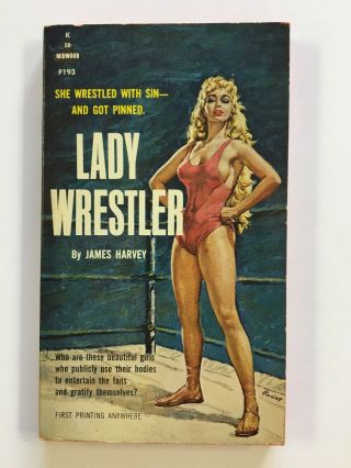 Lady Wrestler James Harvey Vintage Sleaze Gga Paperback Midwood Paul Rader Cover