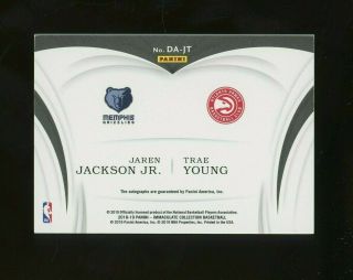 2018 - 19 Immaculate Jaren Jackson Jr.  Trae Young RC Dual AUTO 8/49 2