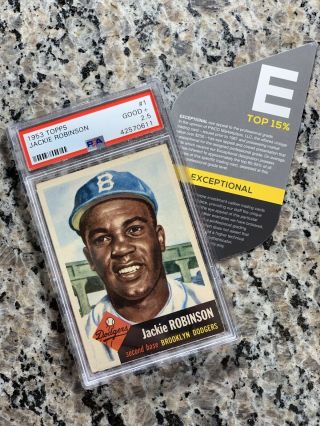 1953 Topps Baseball Card 1 Jackie Robinson Graded Psa 2.  5 Pmjs
