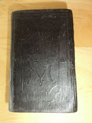 1867 - Civil War Era The Testament,  American Bible Society,  Decorated Leather
