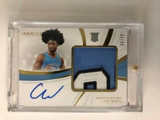 Coby White 2019/20 Immaculate Rc Autograph 3 Color Patch Auto Sp 92/99 Bulls