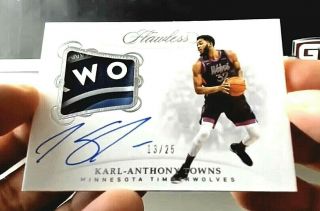Karl - Anthony Towns 2018 - 19 Flawless Patch Auto Card 13/25 Timberwolves