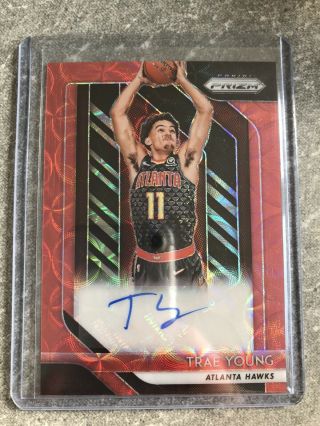 2018 - 19 Prizm Trae Young Red Scope Asia Choice Autograph Rc Rookie