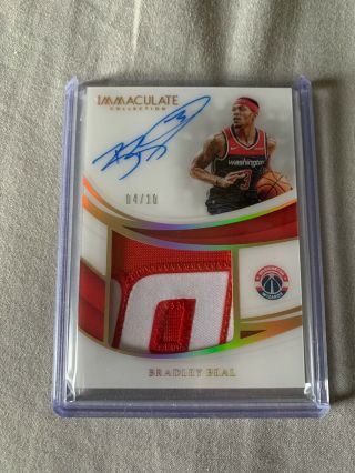 2018 - 19 Immaculate Bradley Beal Acetate Jersey Jumbo Patch Auto /10