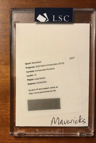 2018 - 19 Panini Immaculate Moments Acetate Rc Autograph Auto Luka Doncic /99