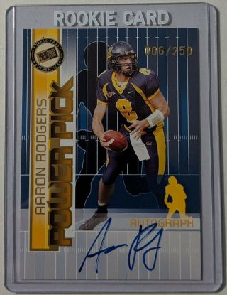 2005 Press Pass Power Picks Aaron Rodgers Rookie Autograph Packers Auto Rc /250