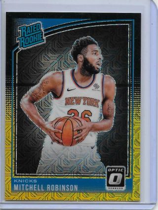 Mitchell Robinson 2018 - 19 Optic Choice Black Gold Rated Rookie /8 Ssp