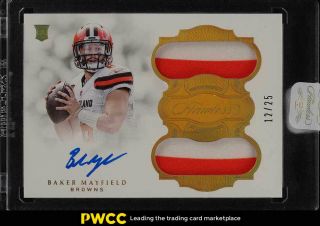2018 Panini Flawless Baker Mayfield Rookie Rc Auto 2 - Clr Patch /25 (pwcc)