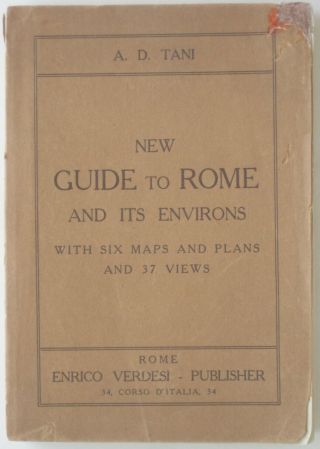 1923 Aristide Tani Guide To Rome Fold - Out Color Street Map Photos Plans