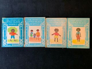 4 Books: Helen Bannerman The Story Of Little Black Quiba,  Bobtail,  Mingo,  Sambo