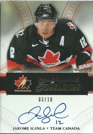 (hcw) 2011 - 12 The Cup Programme Of Excellence Jarome Iginla 3/10 Auto Signature