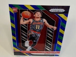 2 2018 - 19 Prizm Choice Trae Young RC Red Autograph & Blue Yellow Green Refractor 3