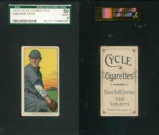 1909 - 1911 T206 Rube Kroh Chicago Cubs Sgc 50 Cycle 350