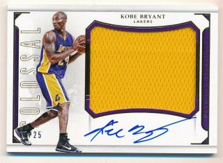 Kobe Bryant 2015/16 National Treasures Colossal Autograph Patch Auto Sp /25 $600