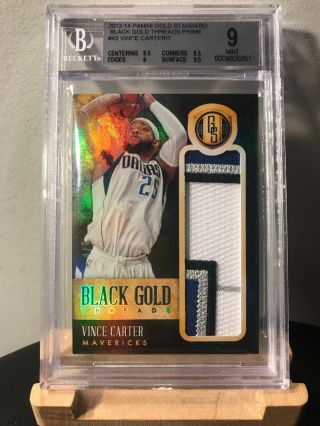 /7 Vince Carter 2013 Panini Game Worn Jersey Patch 5 Color Black Gold Standard