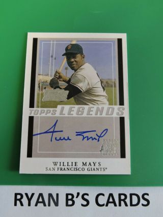 2003 Willie Mays Auto Topps Legends Certified Autograph Issue Blue On Card Wow