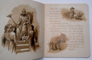 1891 Victorian Children ' s Book Holy BIBLE STORY Daniel & the Lions Nister Style 3