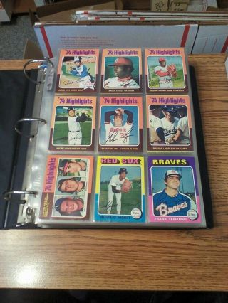 1975 Topps Baseball Near Complete Set - Missing 3 Cards