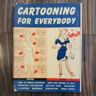 1941 Cartooning For Everybody Vintage Art Drawing Book Lawrence Lariar