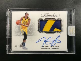 2018 - 19 Flawless Kevin Durant Patch Auto 15/15 Patch On Card Auto