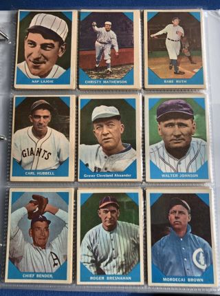 1960 Fleer Baseball Complete Set Babe Ruth,  Lou Gehrig,  Ty Cobb,  Ted Williams