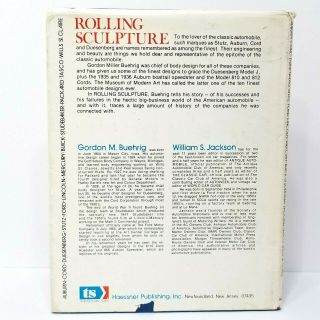 Rolling Sculpture by Gordon M.  Buehrig 1st Edition 1975 2