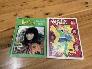 " That Girl " Marlo Thomas And " Family Affair " 1966 - 1971 Vintage Coloring Book