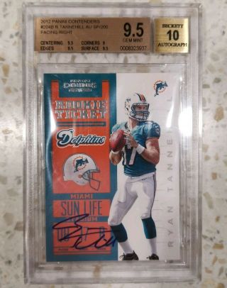2012 Playoff Contenders Ryan Tannehill Bgs 9.  5 Sp Variation Auto Autograph