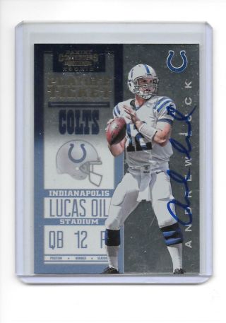 2012 Panini Contenders Andrew Luck Rookie Playoff Ticket Auto Autograph 21/99