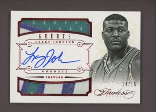 2012 - 13 Flawless Great Ruby Larry Johnson Game 3 - Color Patch Auto 14/15