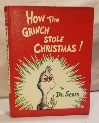 Dr.  Seuss HOW THE GRINCH STOLE CHRISTMAS 1957 early printing w/DJ Suess 3