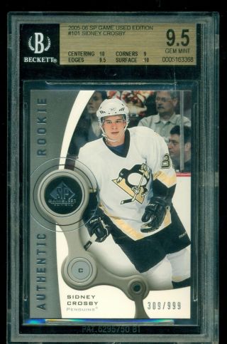 2005 - 06 Sp Game Authentic Rookie 309/999 Sidney Crosby Rc Bgs 9.  5 Gem