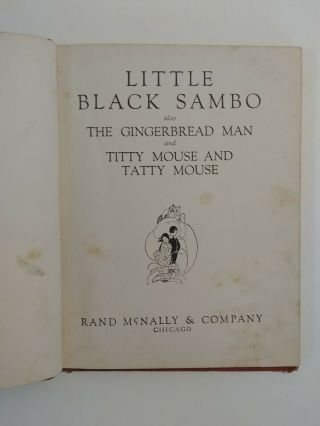 Little Black Sambo,  Gingerbread Man & Titty & Tatty Mouse 1935 Rand McNally 3