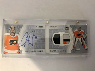 18 - 19 Carter Hart The Cup Rookie Gear Booklet Auto Jersey Patch 14 Of 24