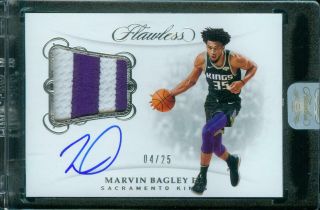 4/25 Marvin Bagley Iii 2018 - 19 Panini Flawless Rookie Patch Auto Autograph Rc