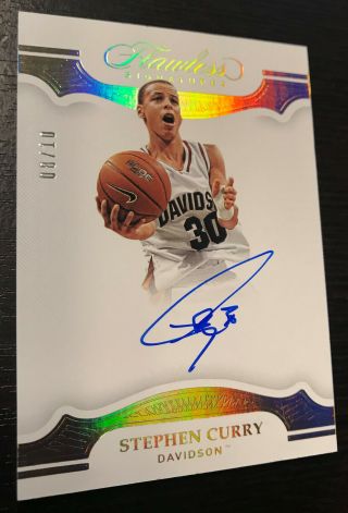 8/10 Stephen Curry 2019 - 20 Flawless Gold Autograph Auto Warriors Davidson