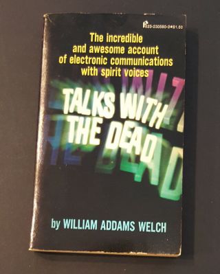 Talks With The Dead By William Addams Welch Signed Pb 1975 Occult Paranormal