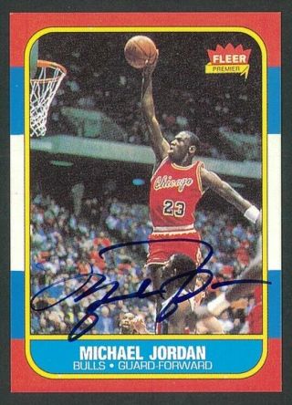 1986 - 87 Fleer Michael Jordan Reprints Rc Rookie Auto Autograph No