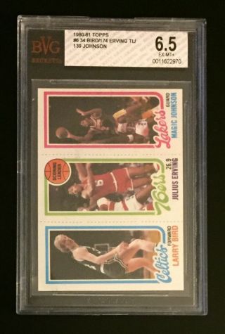 1980 Topps Magic Johnson Larry Bird Rookie Card - Bvg 6.  5