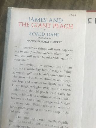 James and the Giant Peach Roald Dahl 1st edition 2