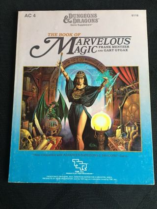 Dungeons & Dragons Ac4 The Booklet Of Marvelous Magic By Gary Gygax
