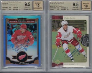 2015 - 16 Ud Sp Authentic Retro & O Pee Chee Gold Auto - Dylan Larkin R59 &165