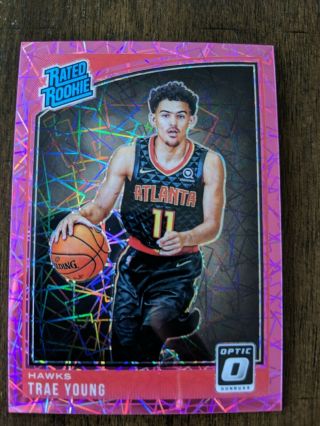 2018 - 19 Optic - Trae Young - Rated Rookie Pink Velocity Ssp /79 Hawks
