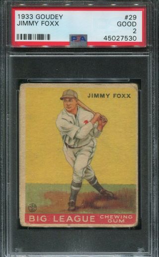 1933 Goudey 29 Jimmy Foxx Philadelphia A 