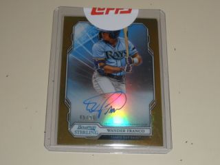 2019 Bowman Sterling Prospects Gold Refractor Autograph Auto Wander Franco 45/50