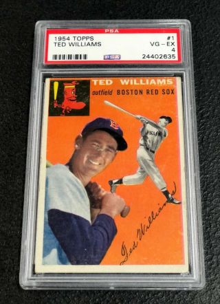 Boston Red Sox Ted Williams 1954 Topps 1 Psa 4 Vg - Ex