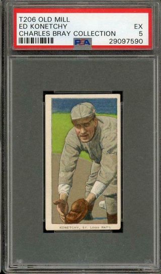 1909 T206 Old Mill - Konetchy - St.  Louis Cardinals - Psa 5